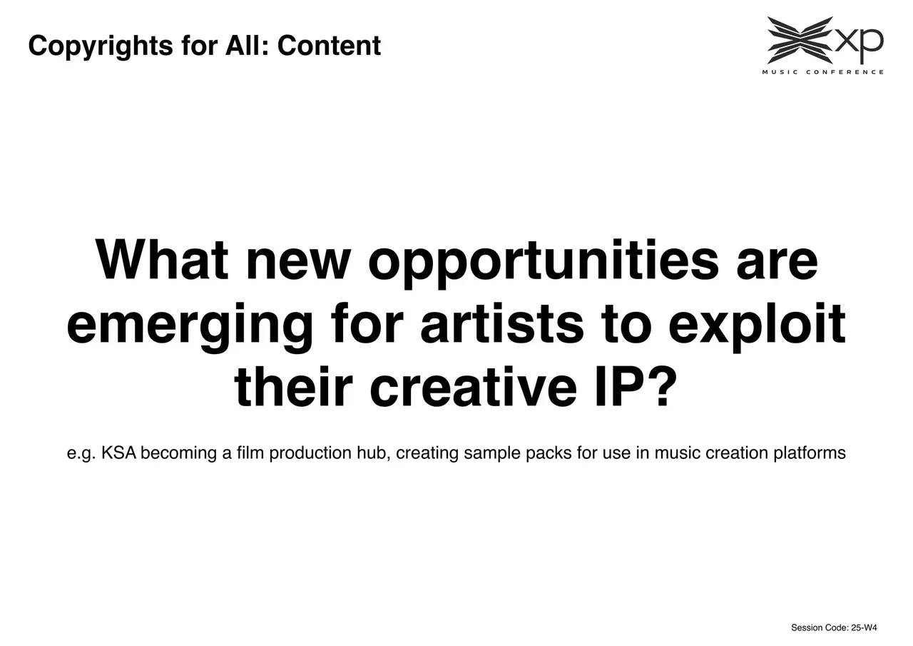 Copyrights for All prompt card: What new opportunities are emerging for artists to exploit their creative IP?